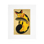 Cat with a fish &ndash; 8 x 10&rdquo; mounted print